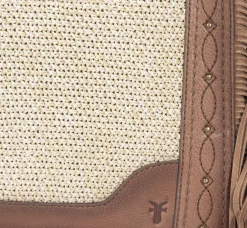 Frye Ava Raffia Crossbody Cognac