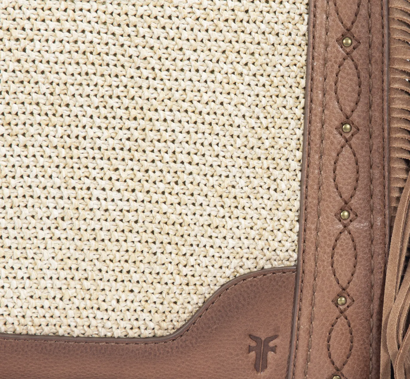 Frye Ava Raffia Crossbody Cognac