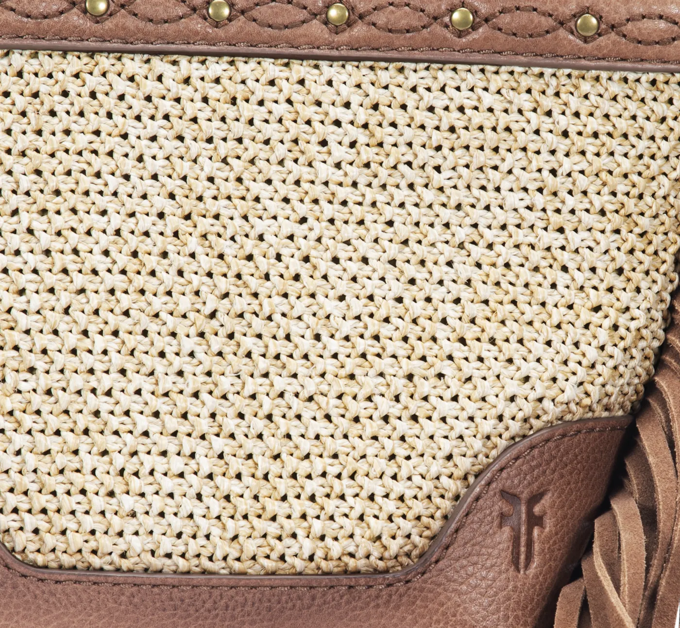 Frye Ava Raffia Mini Bucket Cognac
