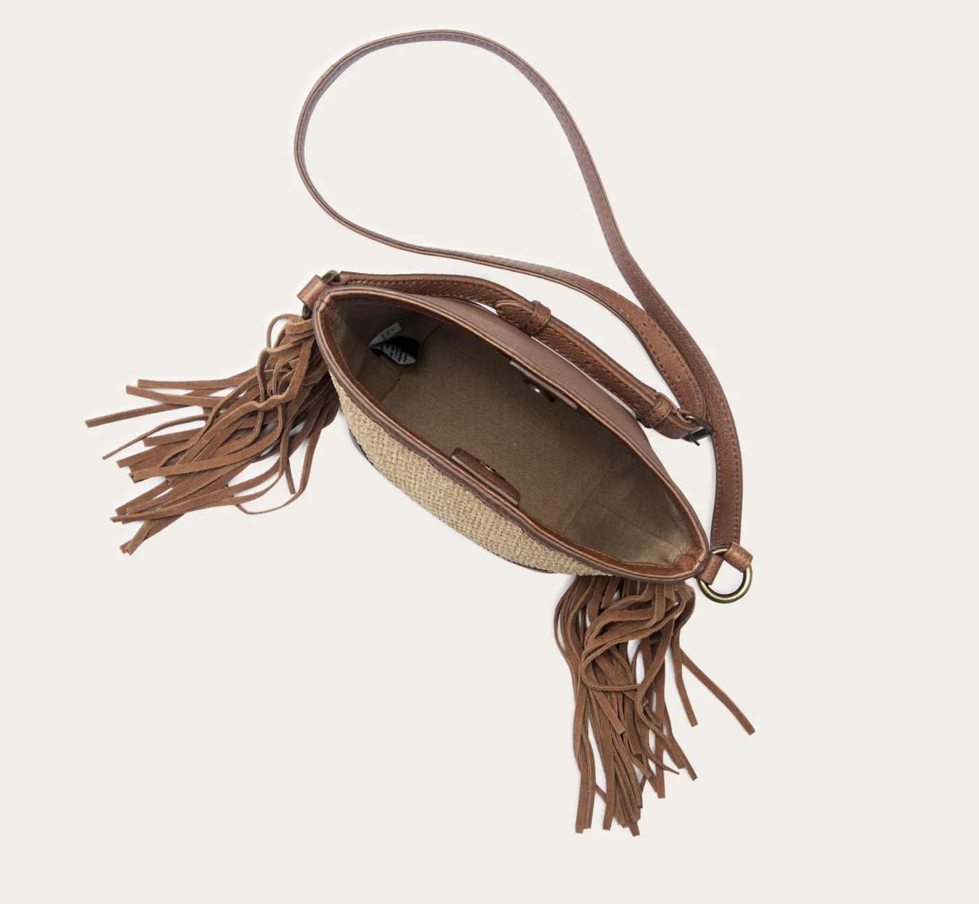 Frye Ava Raffia Mini Bucket Cognac