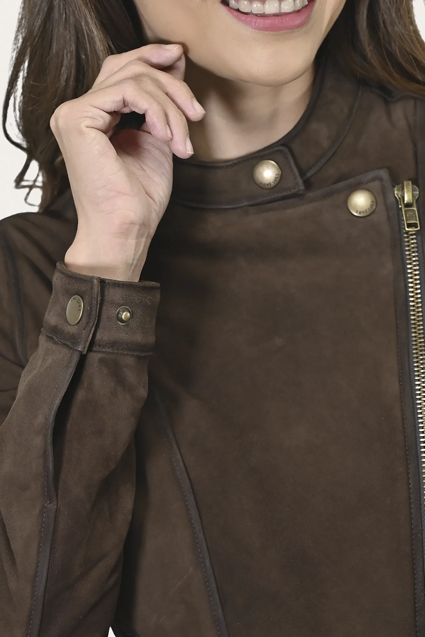 Hot Frye Biker-racer Leather Jacket Dark Brown