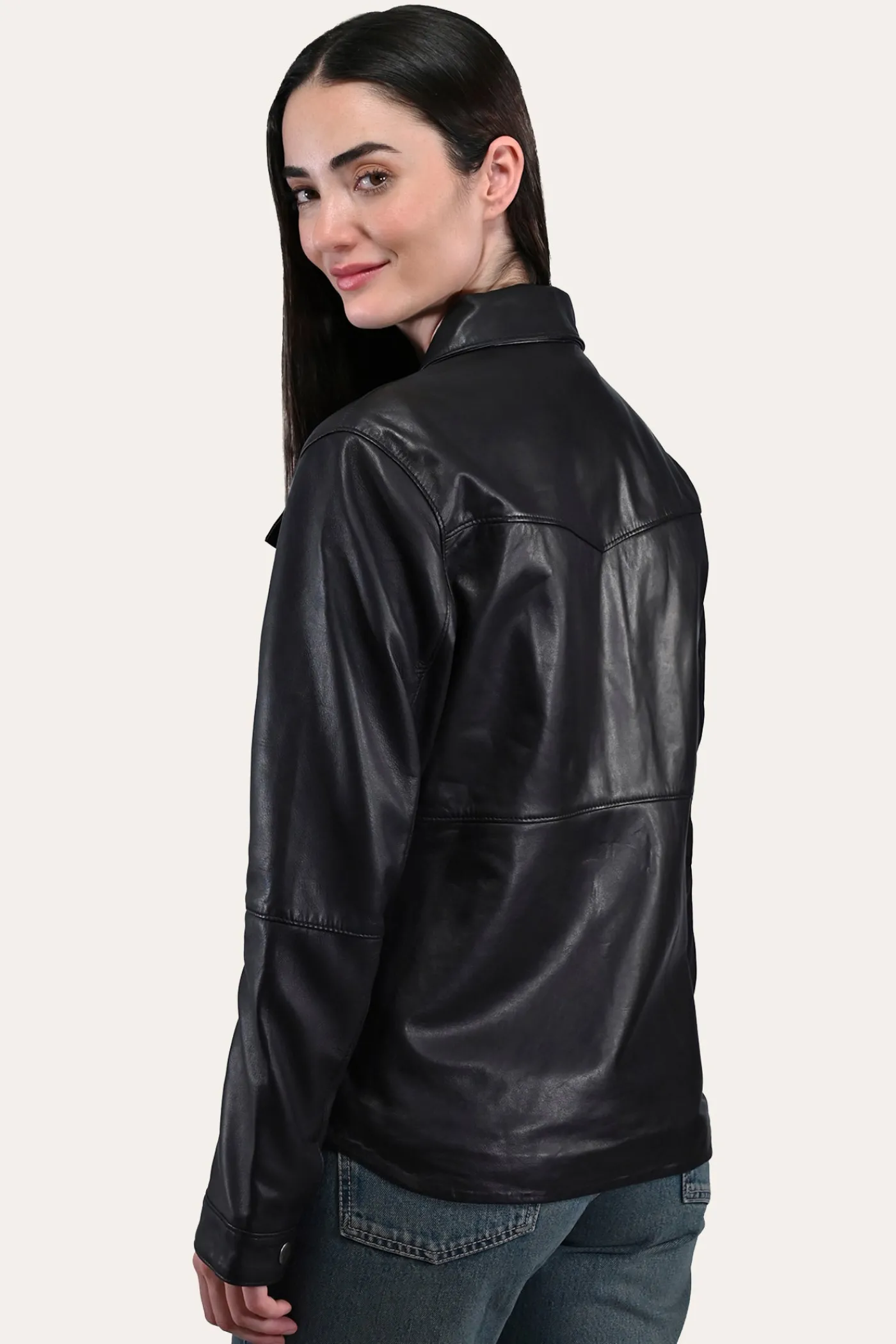 Clearance Frye Leather Shirt Black