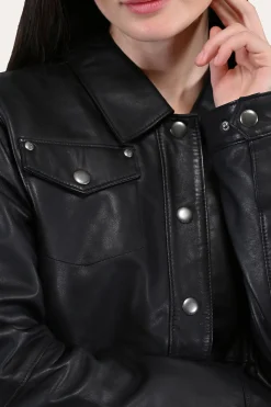 Clearance Frye Leather Shirt Black