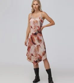Outlet Frye Charmeuse Lace Trim Slip Midi Dress