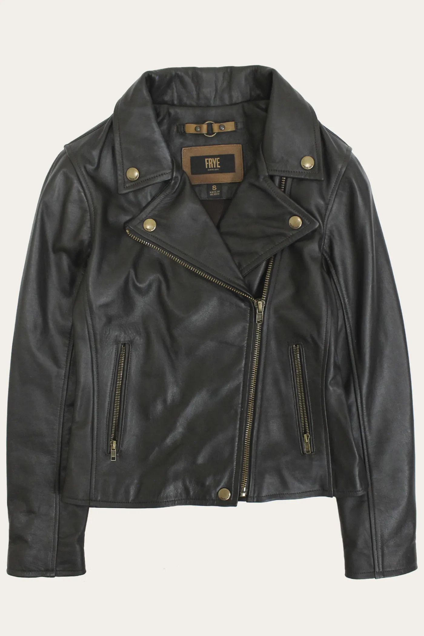 Outlet Frye Classic Biker Leather Jacket