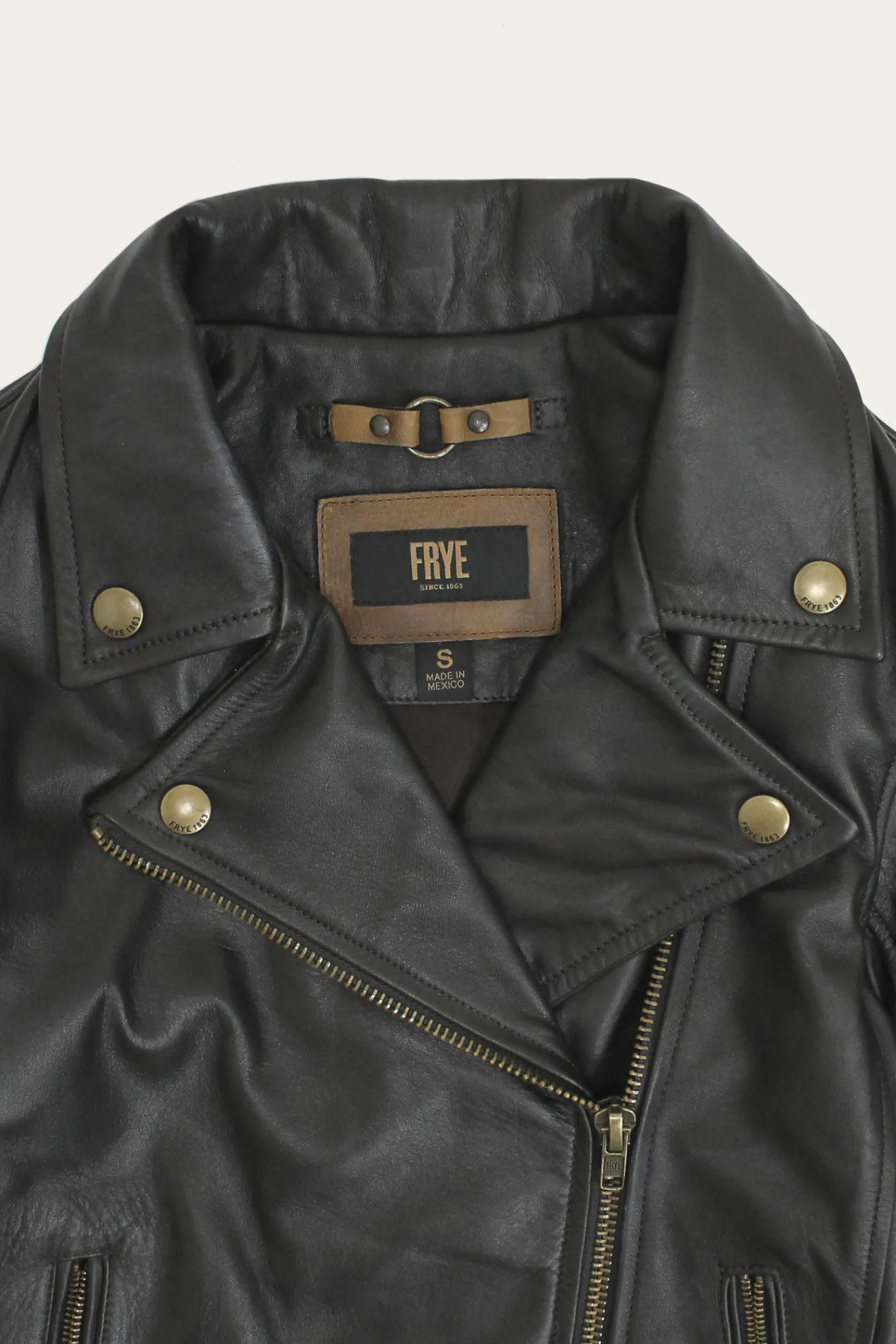 Outlet Frye Classic Biker Leather Jacket