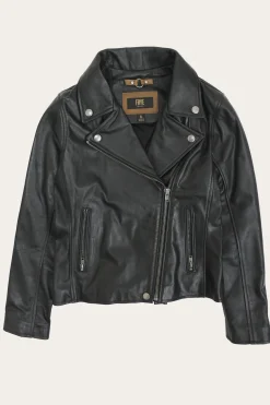 Outlet Frye Classic Biker Leather Jacket