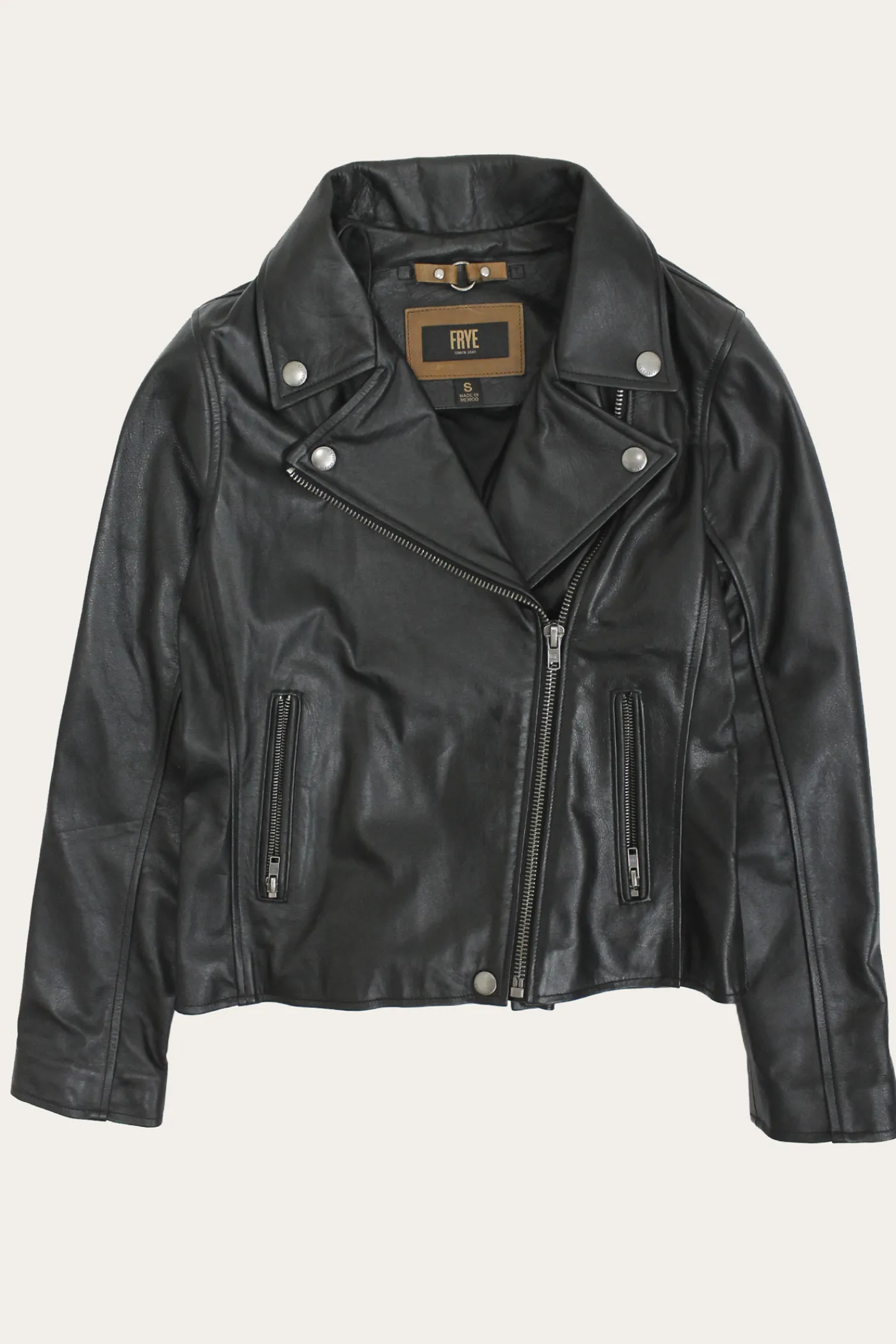 Outlet Frye Classic Biker Leather Jacket