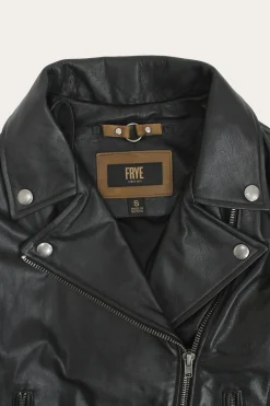 Outlet Frye Classic Biker Leather Jacket