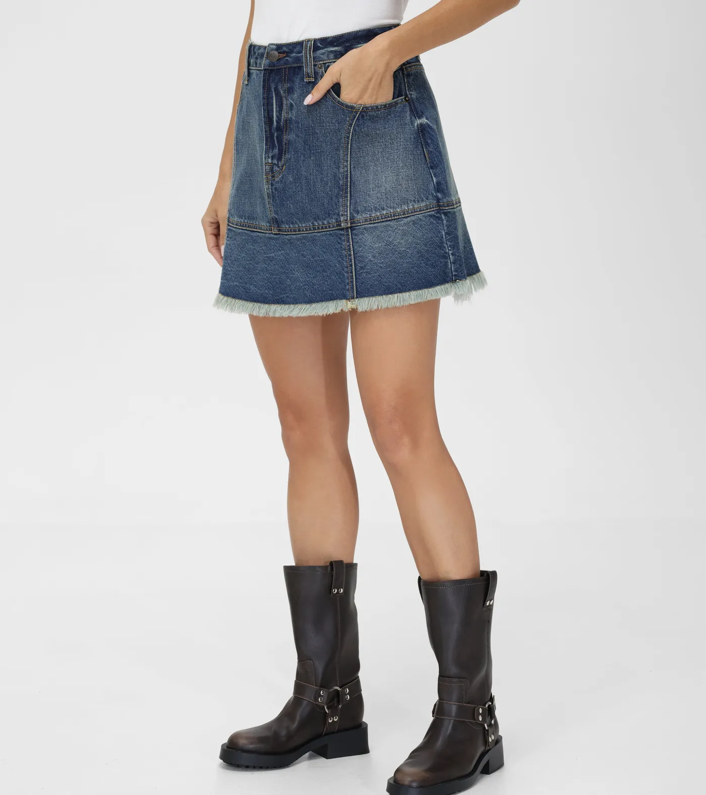 Best Frye Denim Mini Skirt Mustang Wash