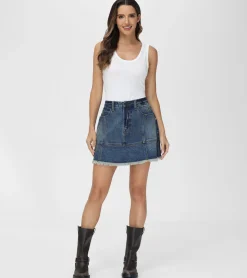 Best Frye Denim Mini Skirt Mustang Wash