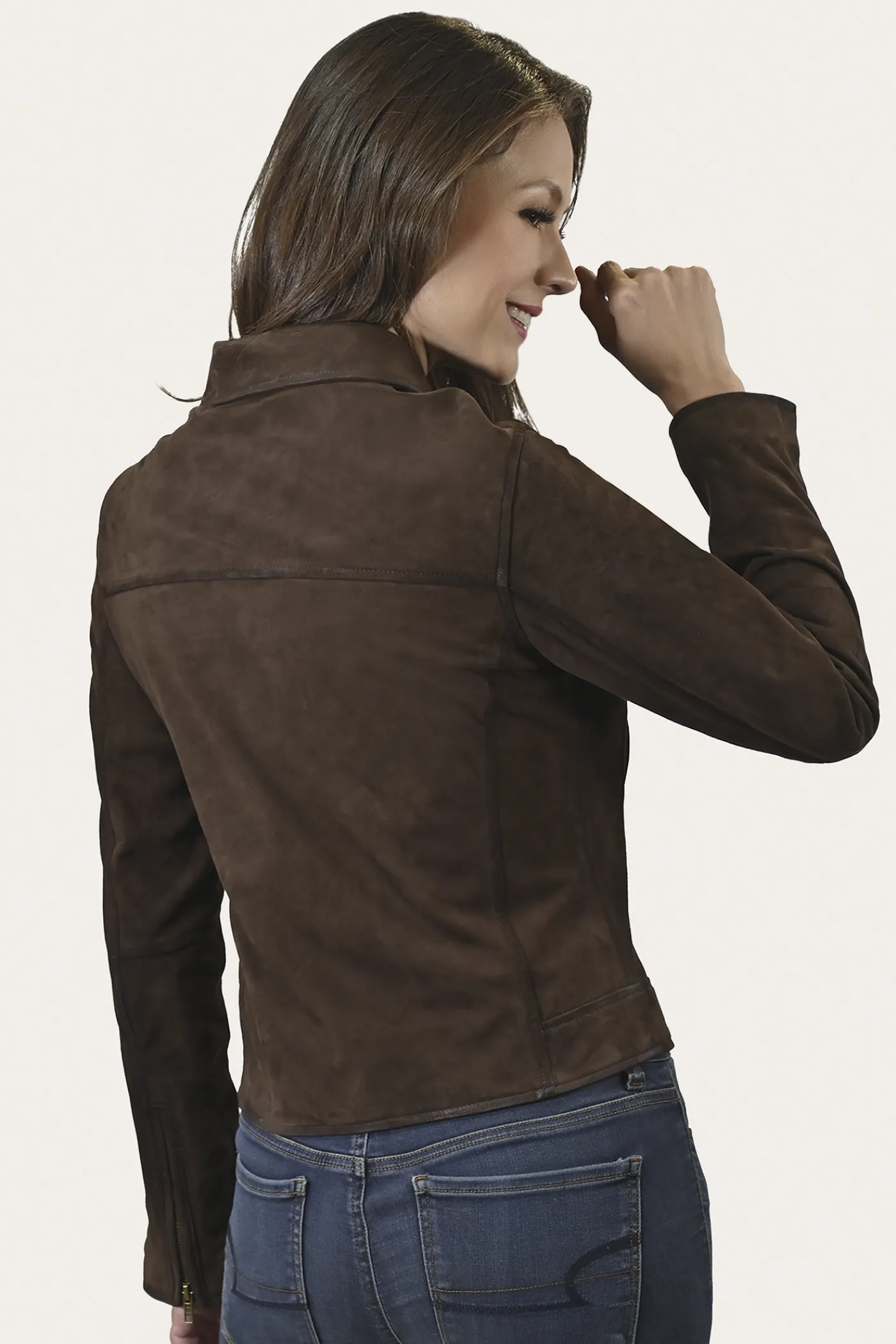 Outlet Frye Elegant Biker Leather Jacket Dark Brown