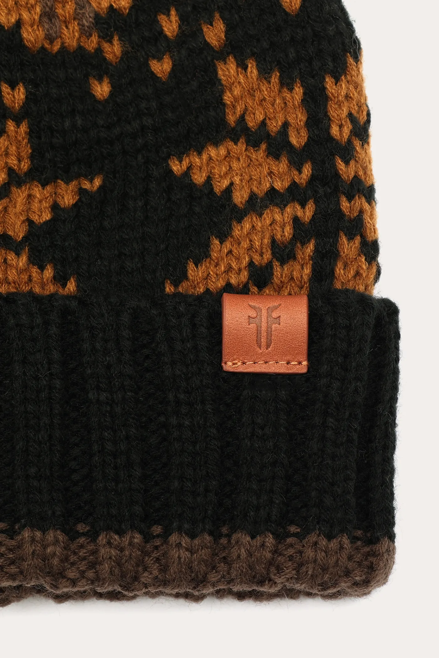 Online Frye Fair Isle Beanie With Cuff & Faux Fur Pom