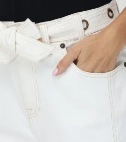 Outlet Frye High Waisted Belted Short Coconut Wash