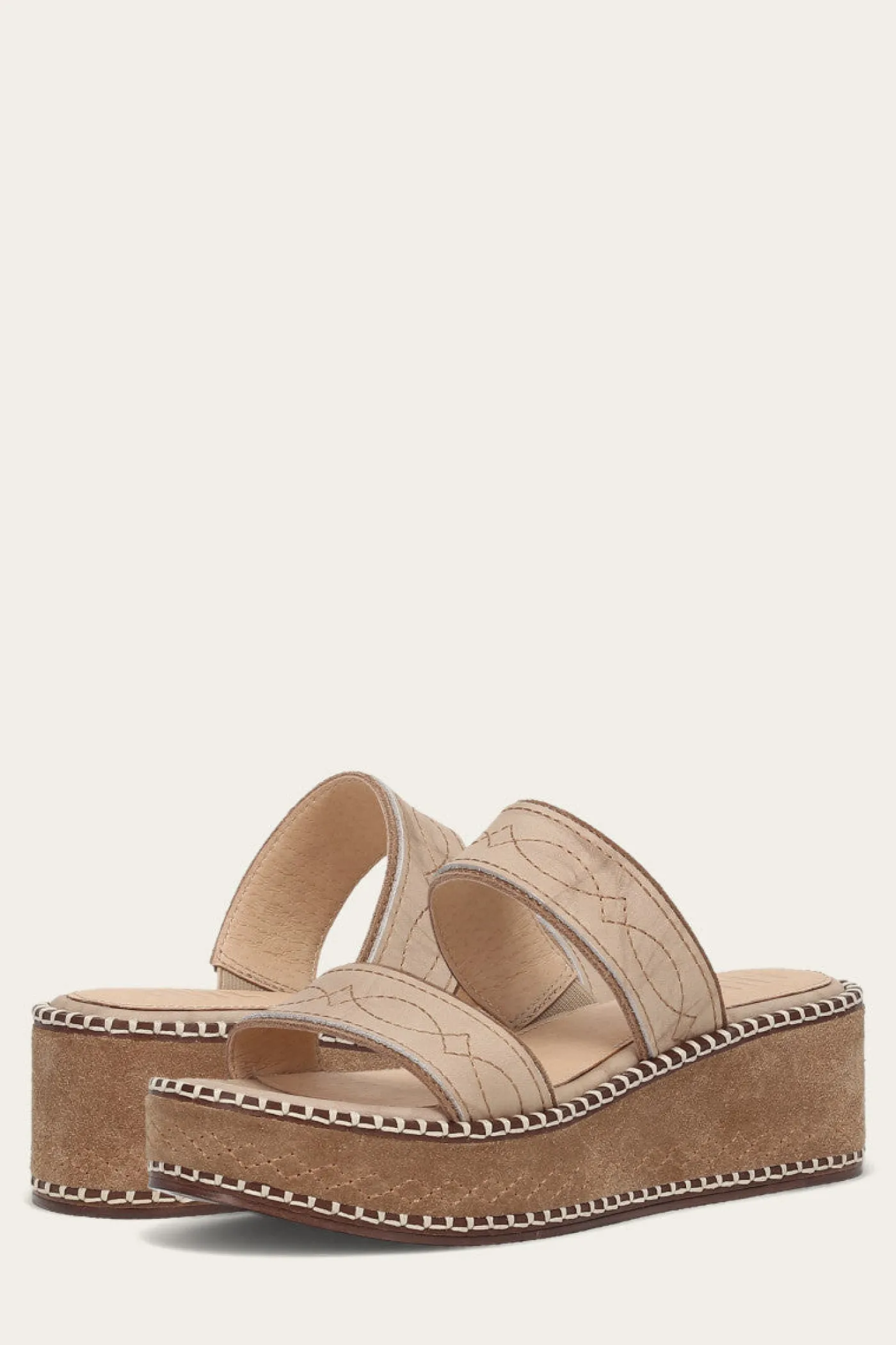 Clearance Frye Joy Woodstock 2 Band Platform Slide