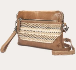 Best Frye Melissa Straw Crossbody Wristlet Beige