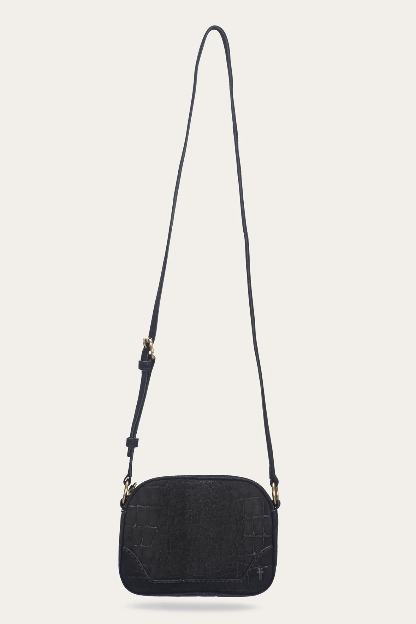 Sale Frye Melissa Sueded Croco Camera Black