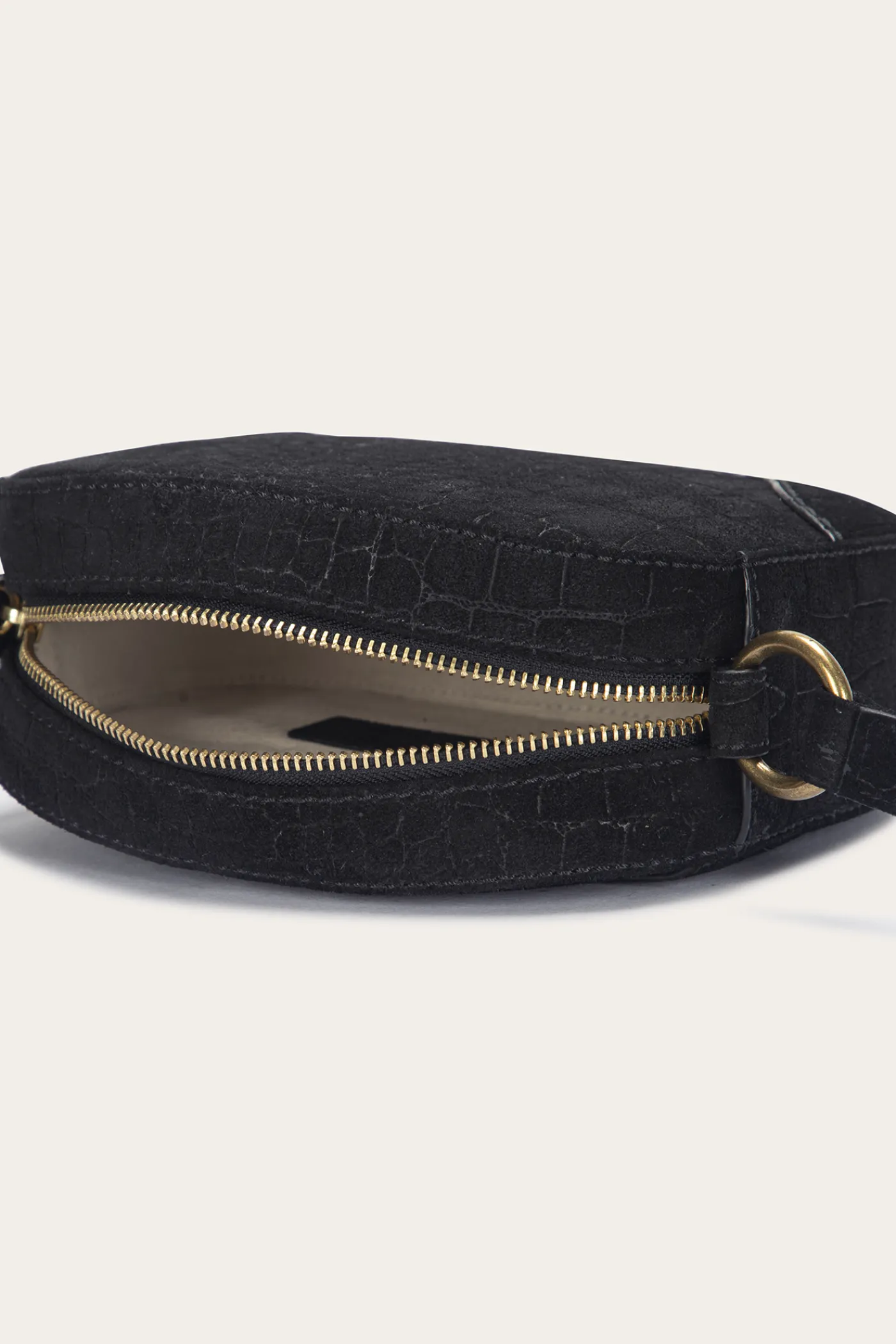 Sale Frye Melissa Sueded Croco Camera Black