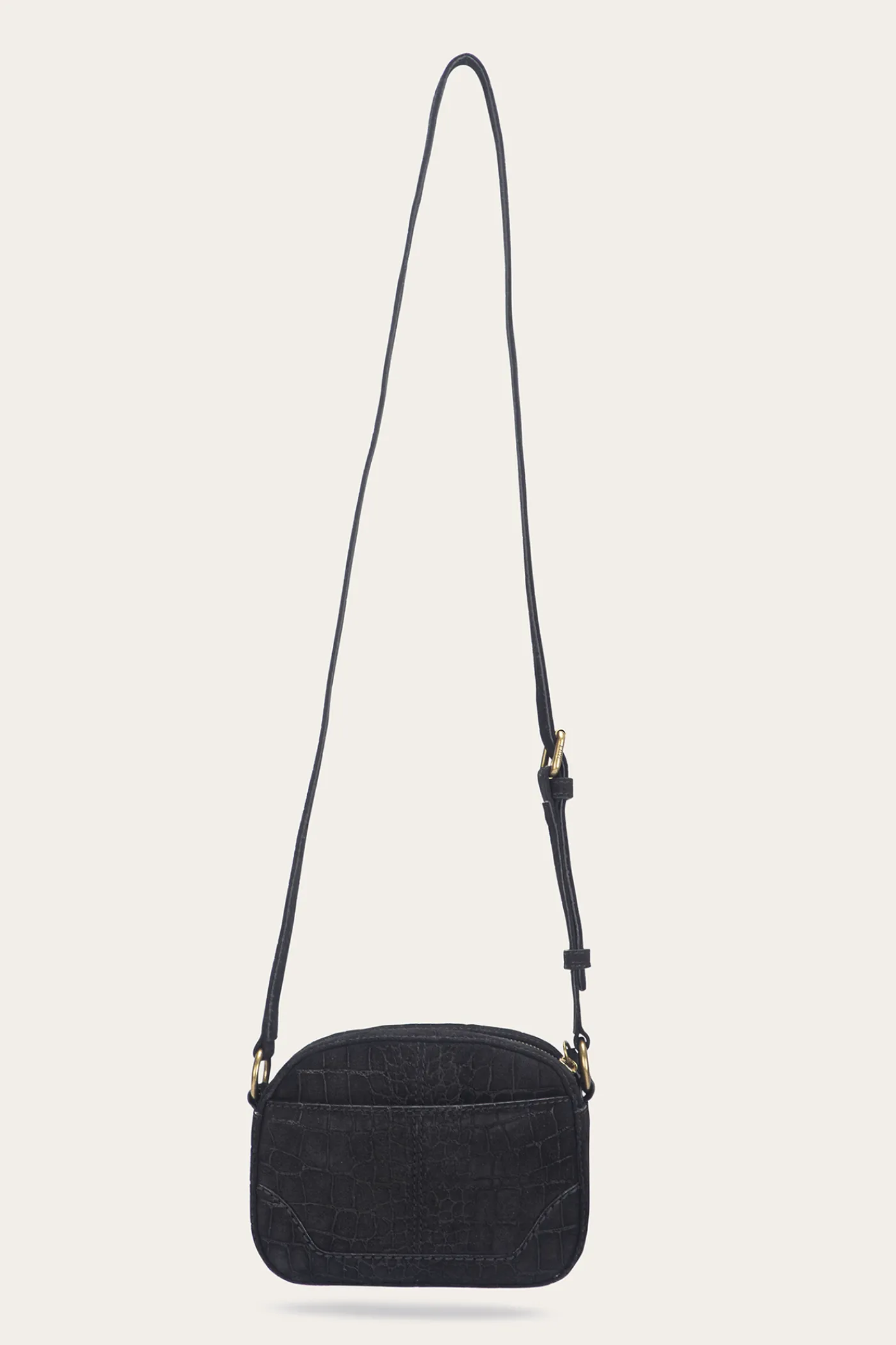 Sale Frye Melissa Sueded Croco Camera Black
