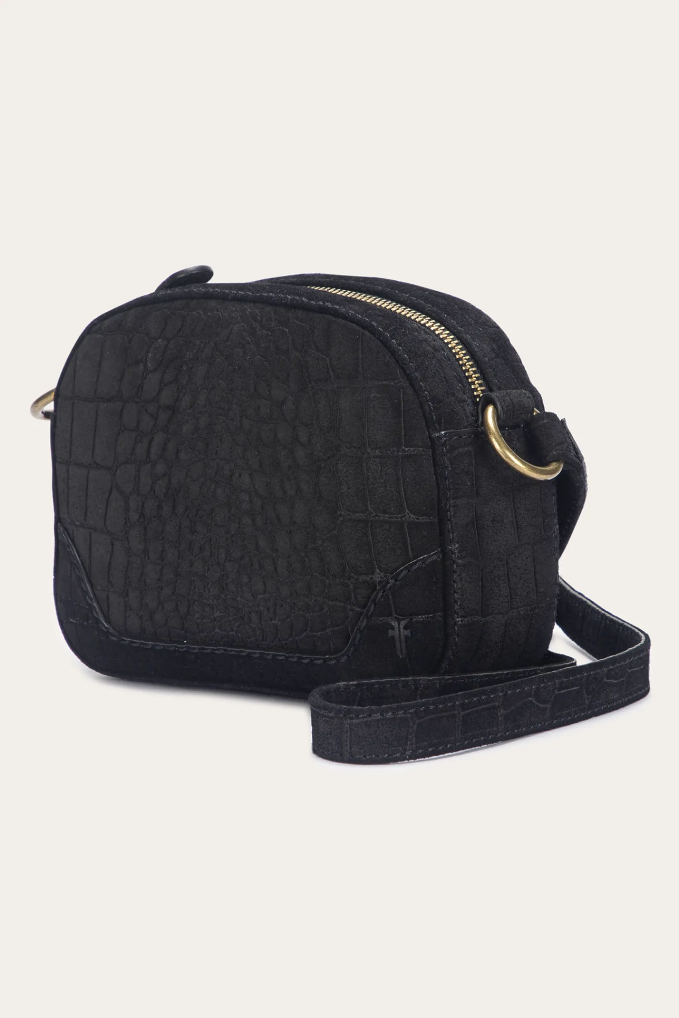 Sale Frye Melissa Sueded Croco Camera Black