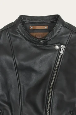 Frye Modern Biker-racer Leather Jacket Black