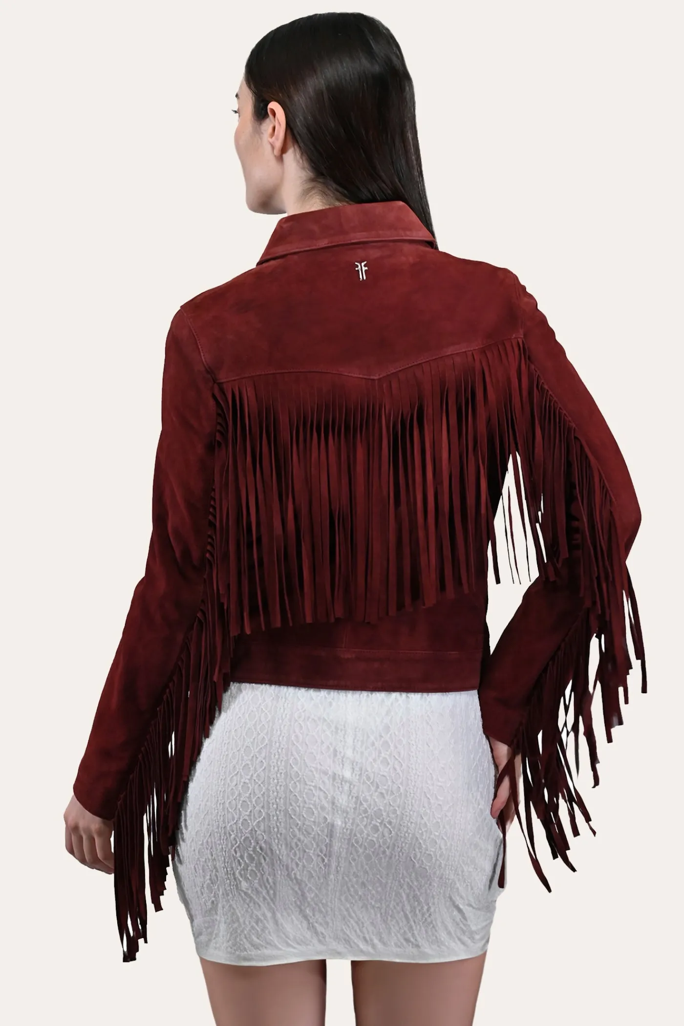 Online Frye Oxblood Fringed Jacket