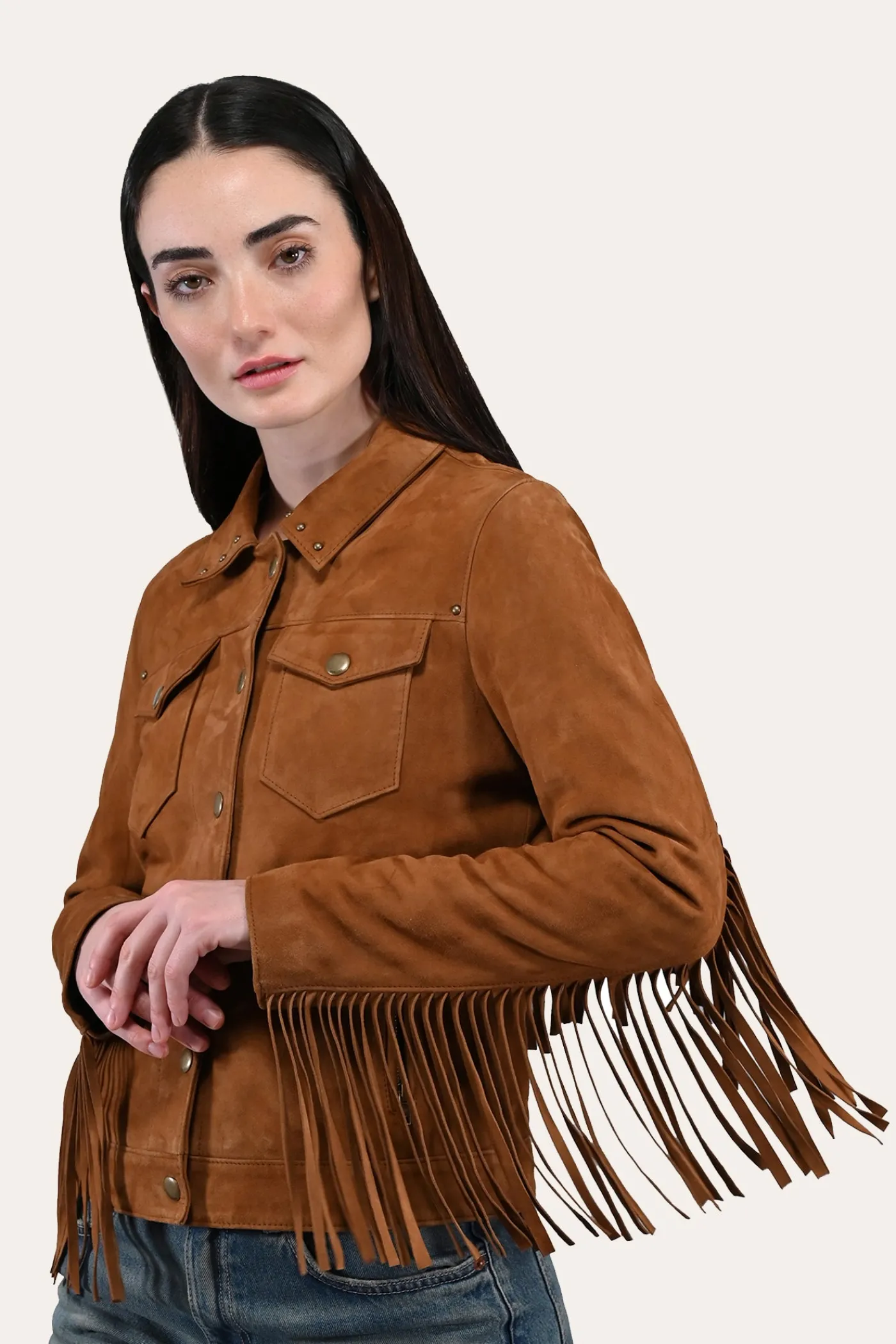 Online Frye Oxblood Fringed Jacket