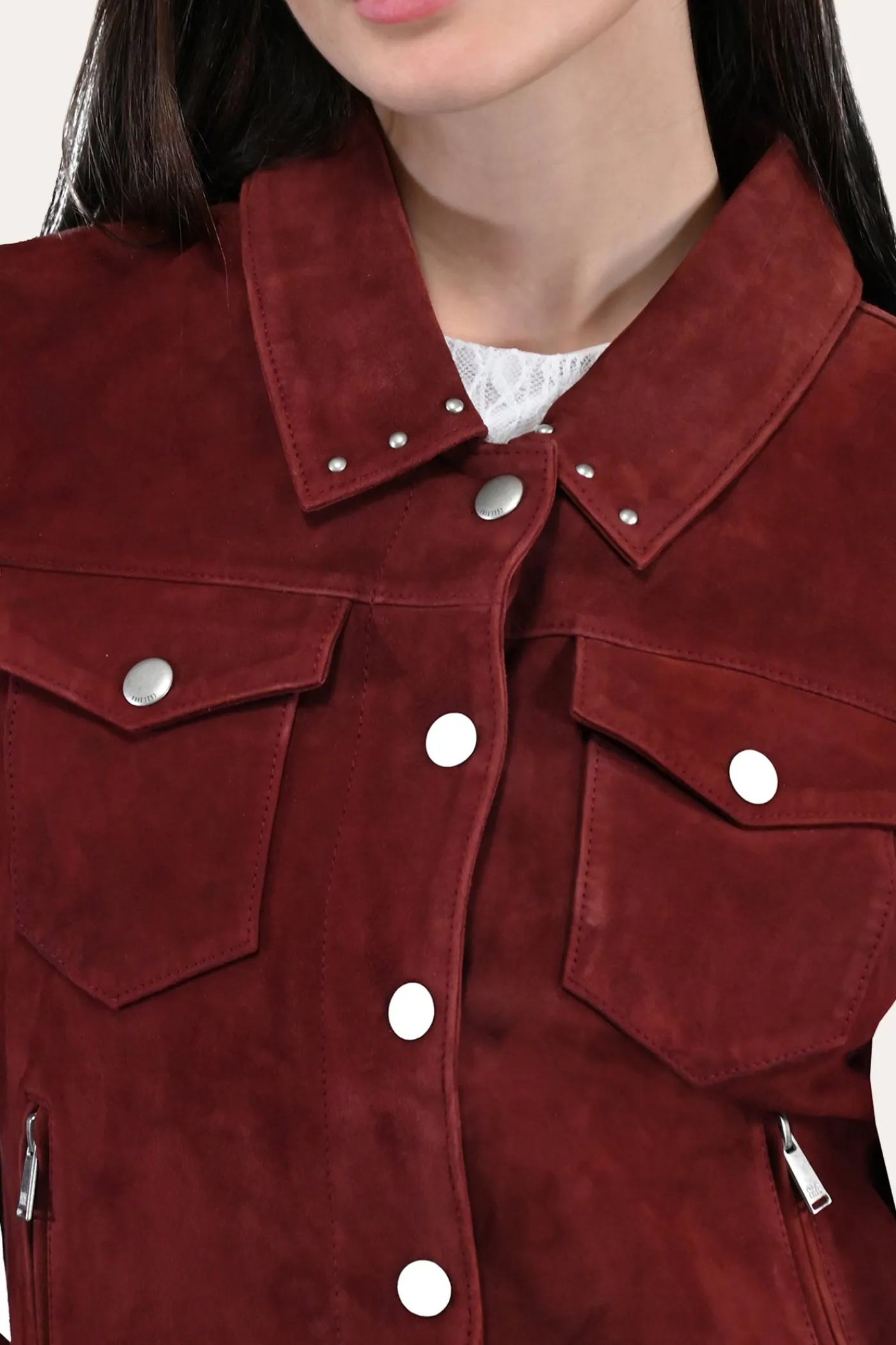 Online Frye Oxblood Fringed Jacket