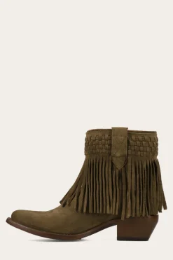 New Frye Sacha Short Fringe Bootie