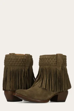 New Frye Sacha Short Fringe Bootie